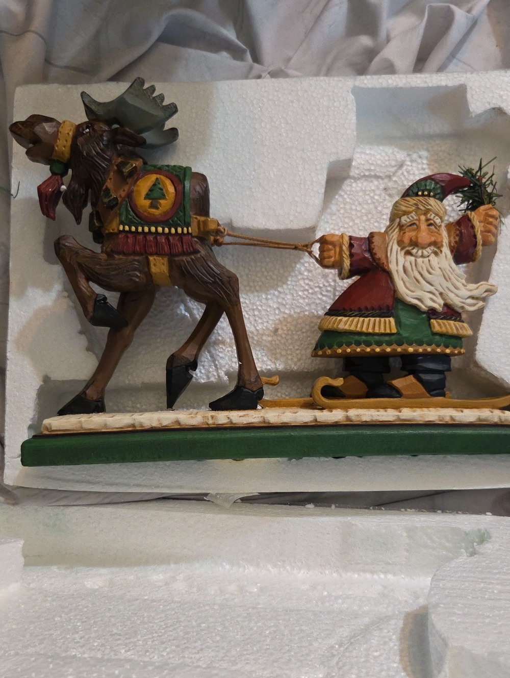 David Frykman Christmas Collection Santa with Reindeer Holiday Figurine. Lmt Ed